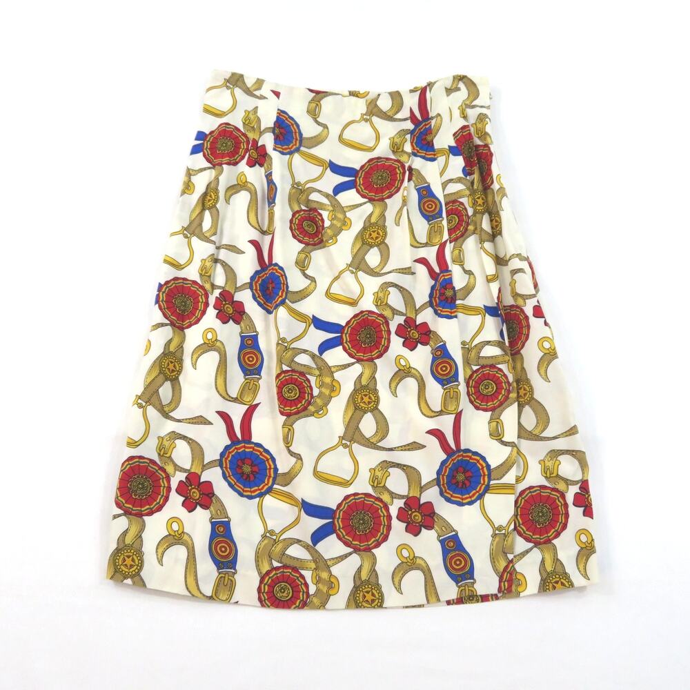 Harold's Rayon Skirt, Made in USA, Sz 8 Beige 1980s